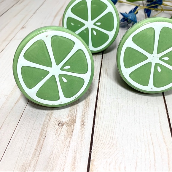 Fennco Styles Kitchen Decorative Ceramic Green Limes Set of 5 - Picture 2 of 5